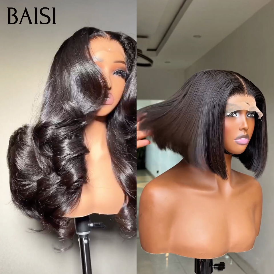 BAISI 3 Parrucche da rivendere € 299 Onda riccia e Liscia e 065C Nera in capelli umani veri al 100% VIP100