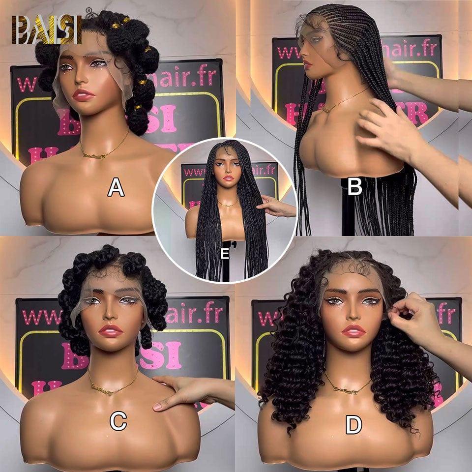 BAISI Cinq perruques différentes Box Braide Natte En Cheveux Synthetiques  BS120