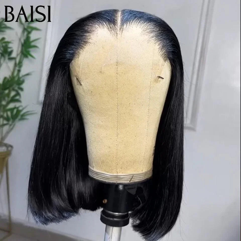 BAISI Bob blonde ou noir Perruque Lisse Straight Bob Lace frontal En 100% Cheveux Humains