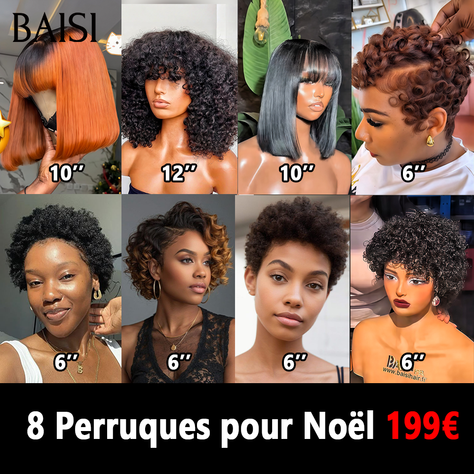 BAISI BAS Prix promotion 8 Perruques 199€ Unique pour Noël en 100% Cheveux Humains