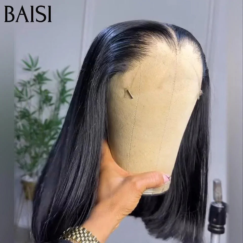 BAISI Bob blonde ou noir Perruque Lisse Straight Bob Lace frontal En 100% Cheveux Humains