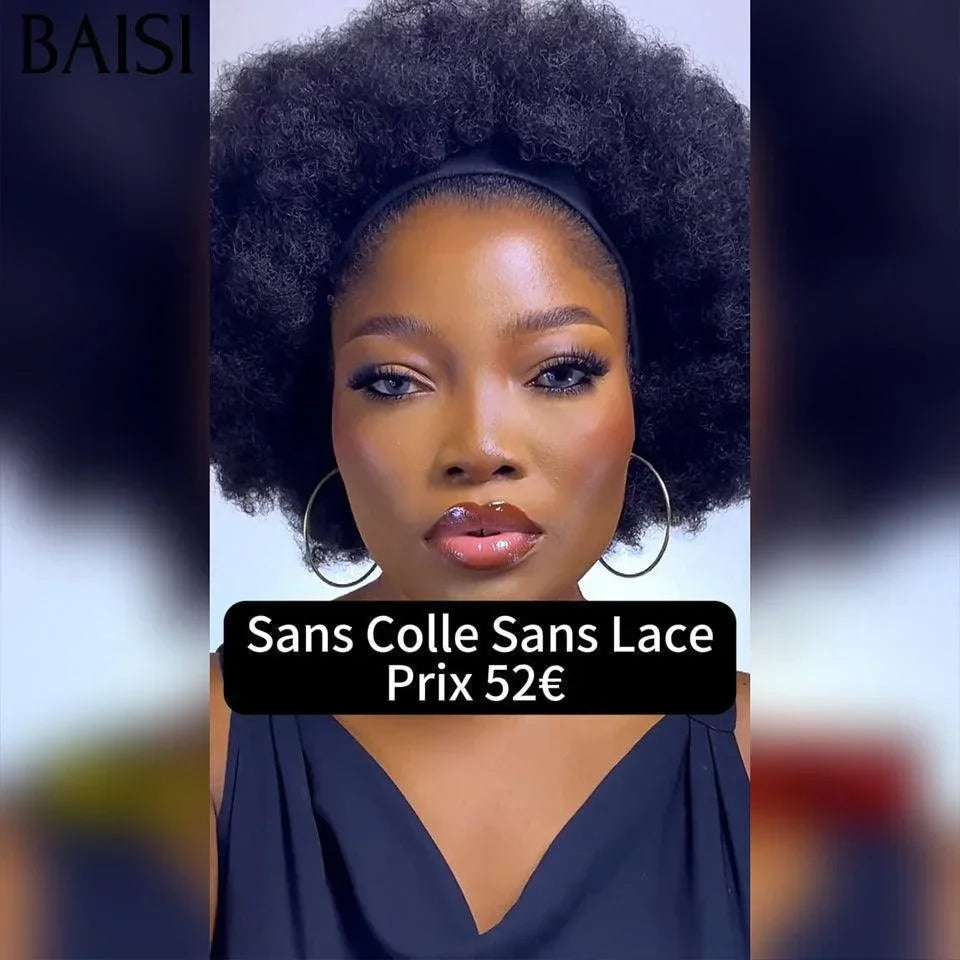 txt
BAISI bob afro encaracolado 52€ preto sem cola sem lace 100% cabelo humano fabricado à máquina