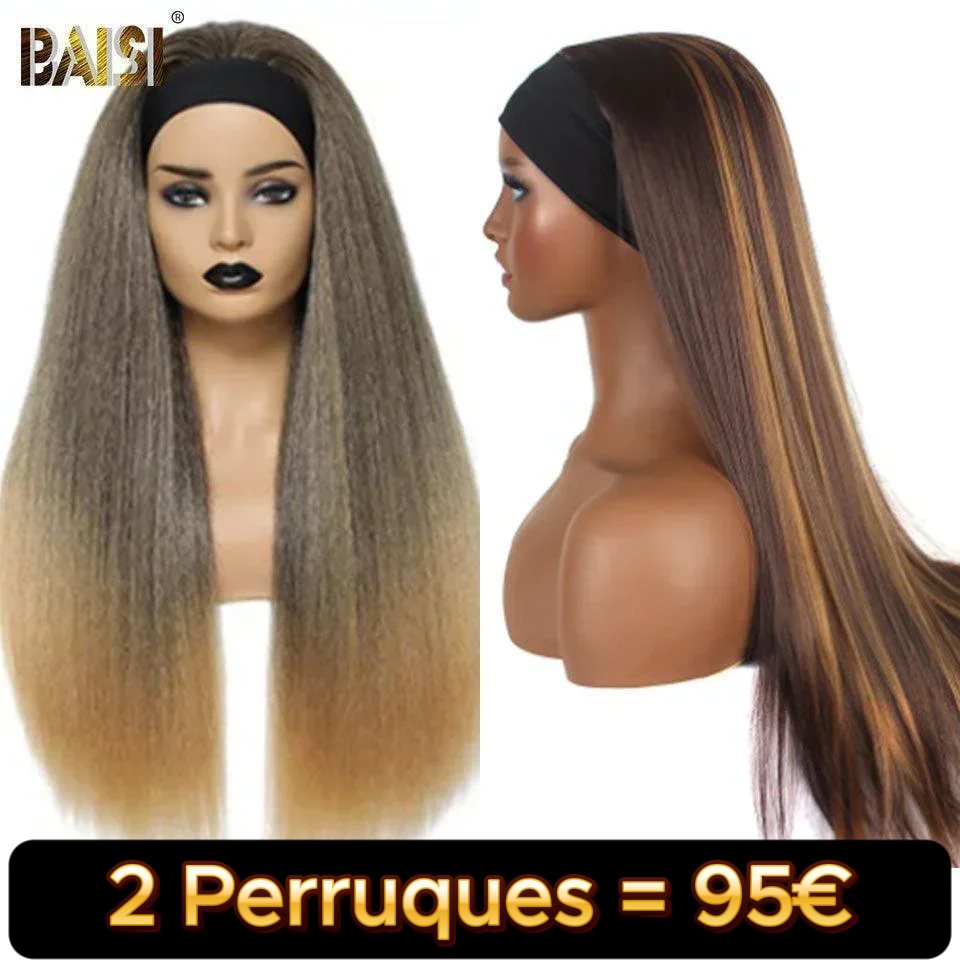 BAISI Confezione da 2 Parrucche 95€ prezzo Accessibile senza colla senza lace facile da indossare capelli Sintetici