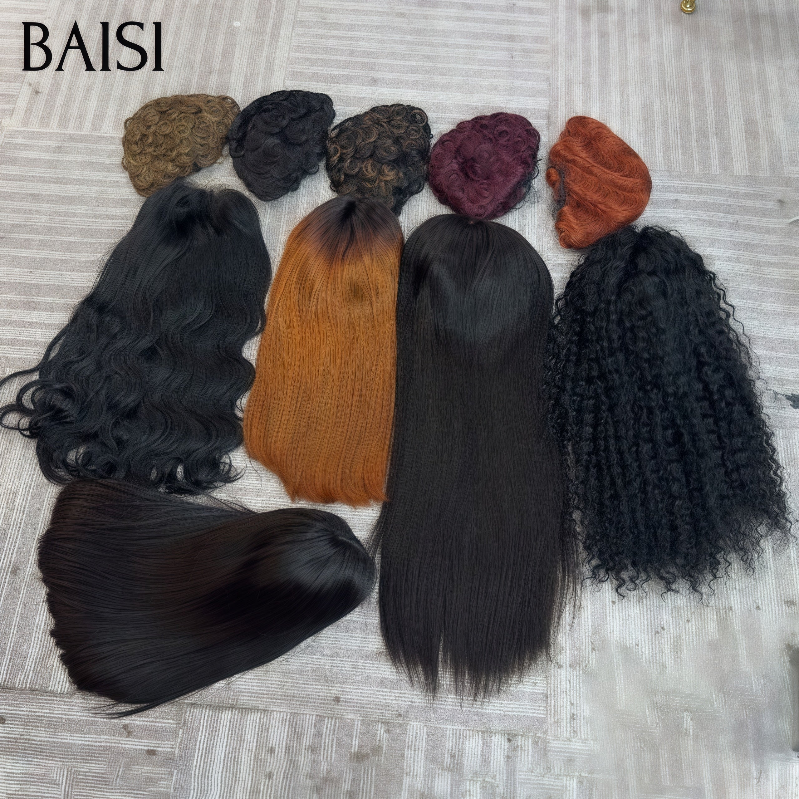 BAISI Lot de 19 perruques+1 Gratuite = 20 perruques 999€ Flash Offer PROMOTION styles de perruques différents pixie ou Lisse ou curly wave ou Body wave en 100% vrais cheveux humains FR40