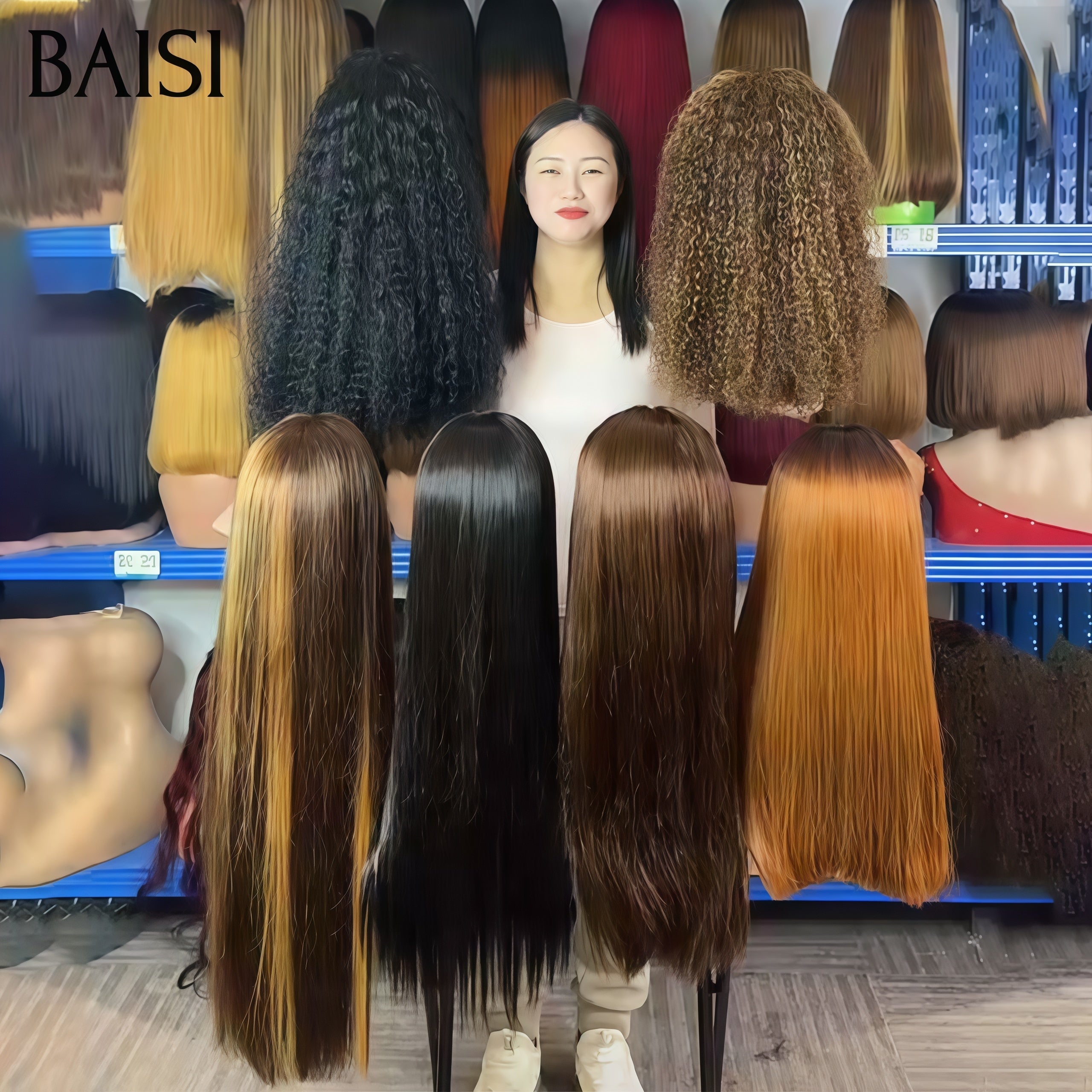 BAISI Promotion Black Friday  6 perruques 600€ 13x4 lace frontal Lisse et deep wave 6 couleurs en 100% Cheveux Humains
