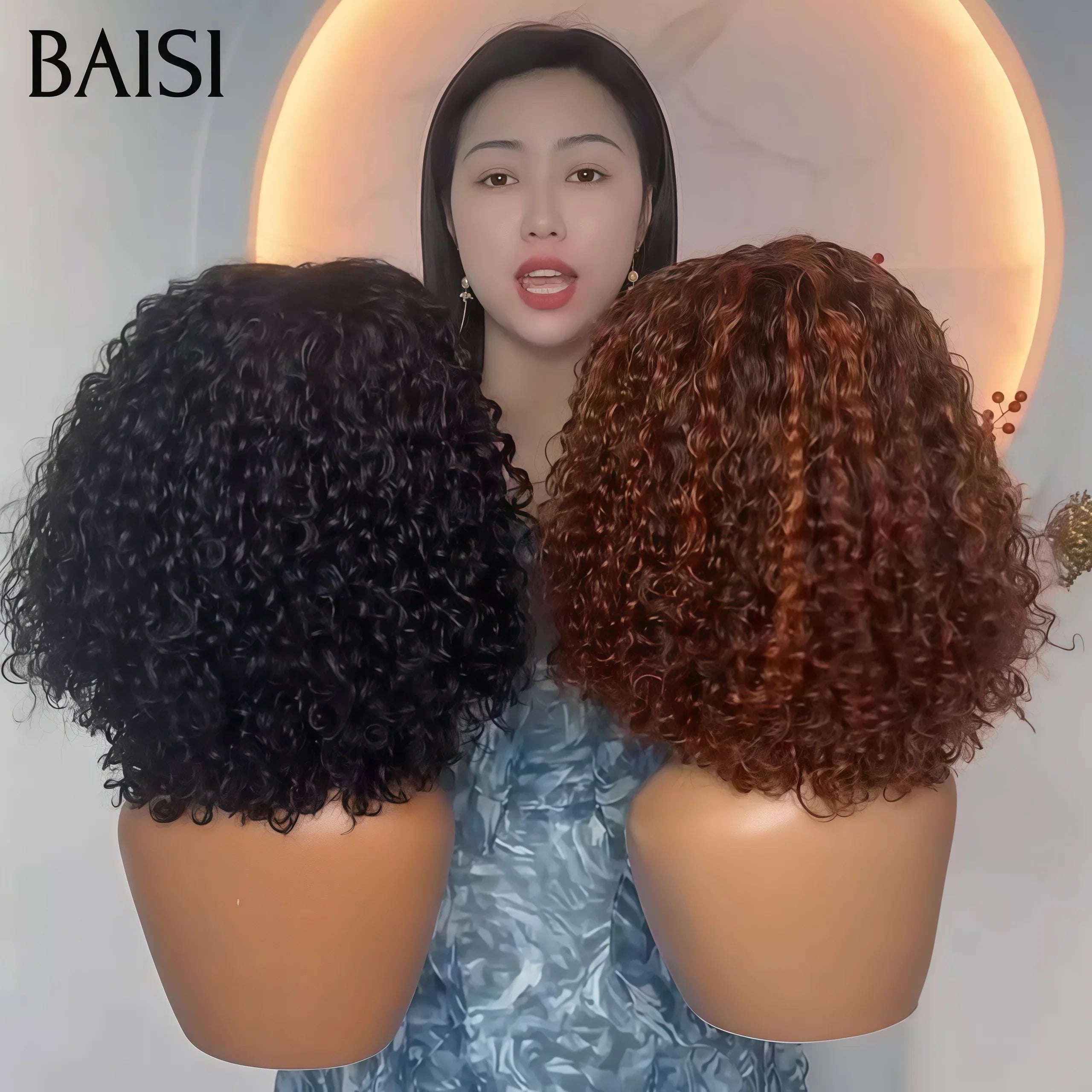BAISI Compra 1 + 1 Gratis = 156€ 4x4 pizzo onda ad acqua 2 colori o 6 Parrucche Saldi 496€ in 100% capelli umani veri