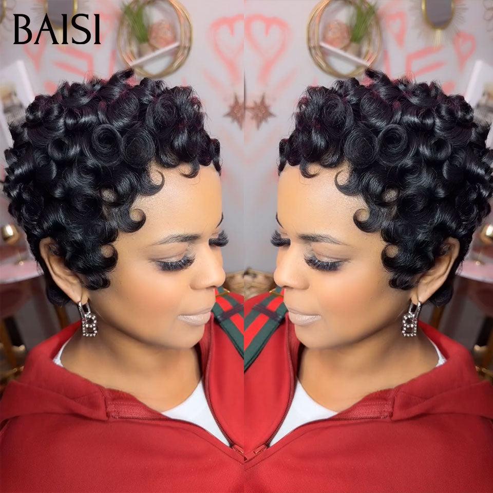 BAISI  4 Perruques pour revendre 229€  pixe 4 types de perruques différents en 100% vrais cheveux humains BS60