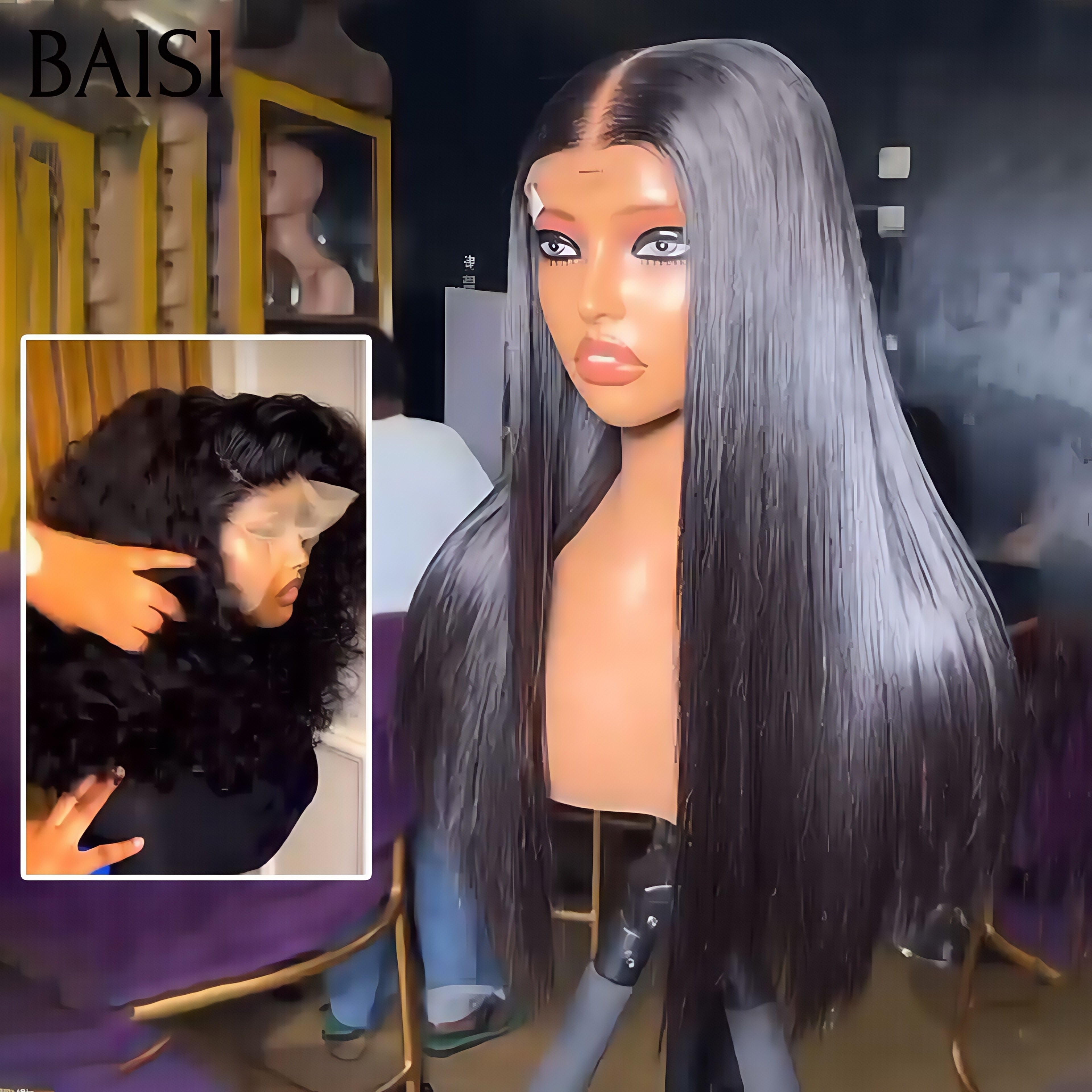 BAISI 2 Parrucche = 149€ 4x4 lace closure 18 Pollici o 2 Parrucche Closure di Lusso 255€ Realizzate con capelli double drawn in 100% veri capelli umani VIP100