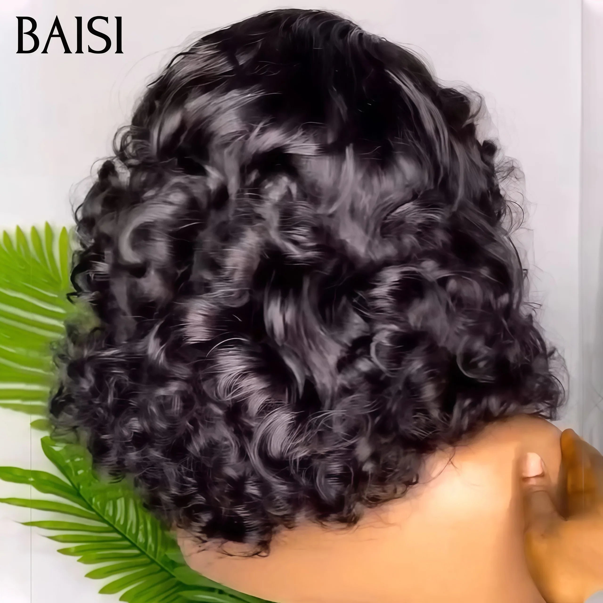 BAISI  13X4 lace Perruque Bouclée Egg Wave 115€ Moitié Prix couleur naturelle En 100% Cheveux Humains
