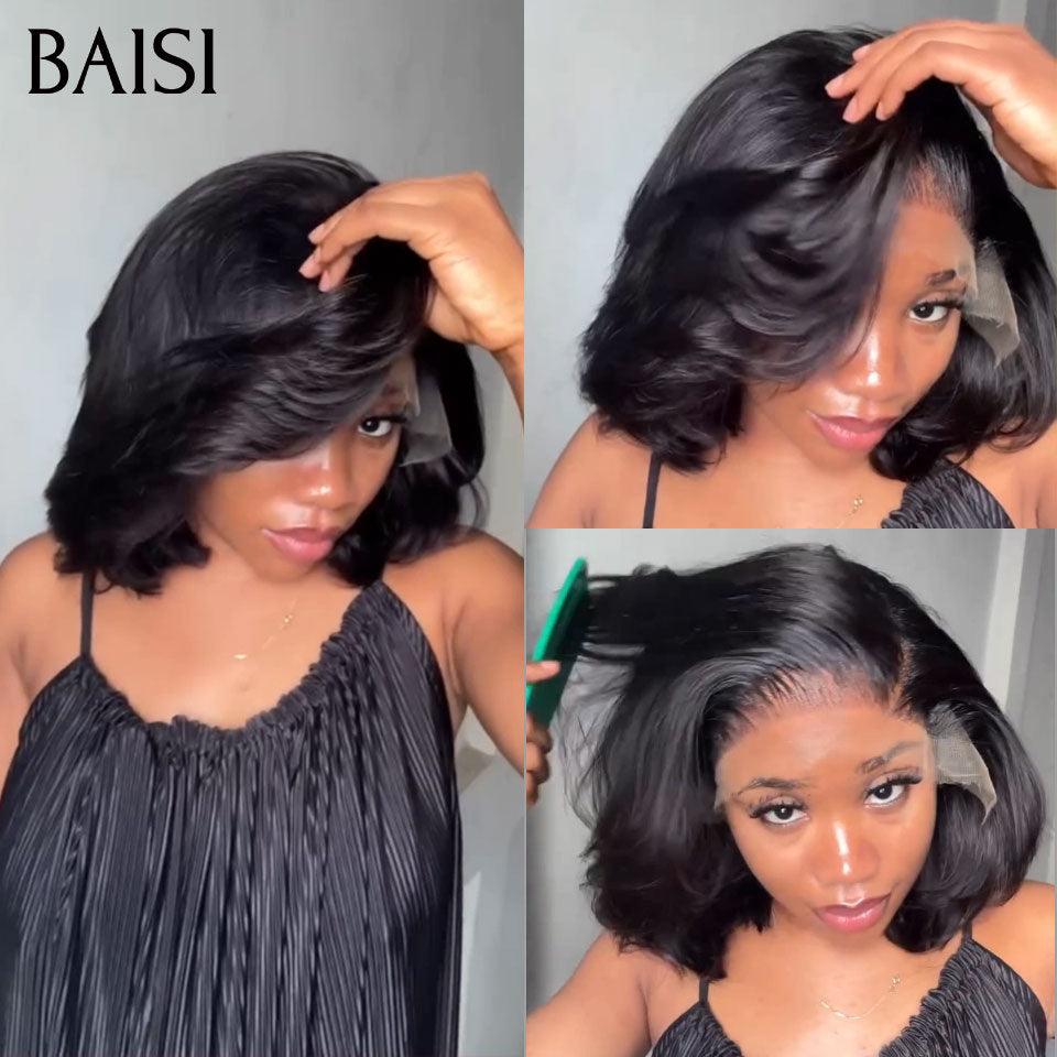 BAISI 13X4 Parrucche 12 pollici 4#Mix30# o NERO taglio personalizzato ricci voluminosi 300% densità oltre 20 anni di utilizzo CODICE BS120