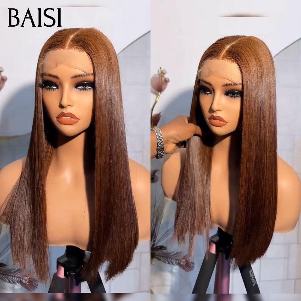 BAISI Parrucca Riccia Deep Wave con Frangia 12 Pollici Colore 4#mix27# In 100% Capelli Veri Umani 106€ o 2X6 Liscia Marrone 16P 169€ Codice : BS120