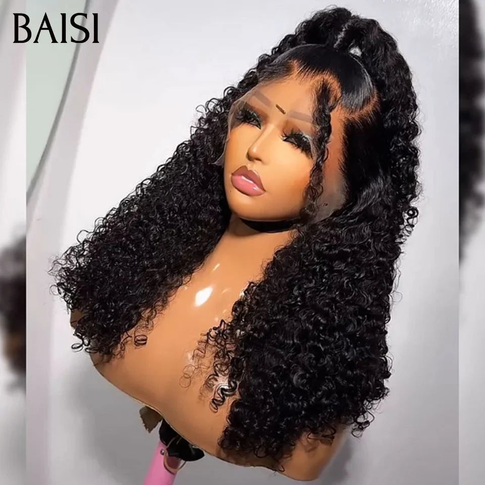 BAISI Peruca Frontal Encaracolada metade do preço 88€ 300% densidade em 100% cabelo humano
