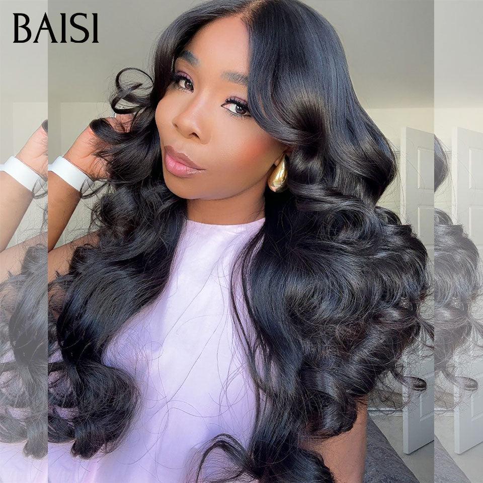 BAISI Achetez 1 + 1 Gratuite = 208€ 4X4 lace 26 Pouces Body wave et bob Lisse avec Frange 10 Pouces ou 2 Achetés + 2 Gratuits = 385€ en 100% vrais cheveux humains  (pas besoin de code)