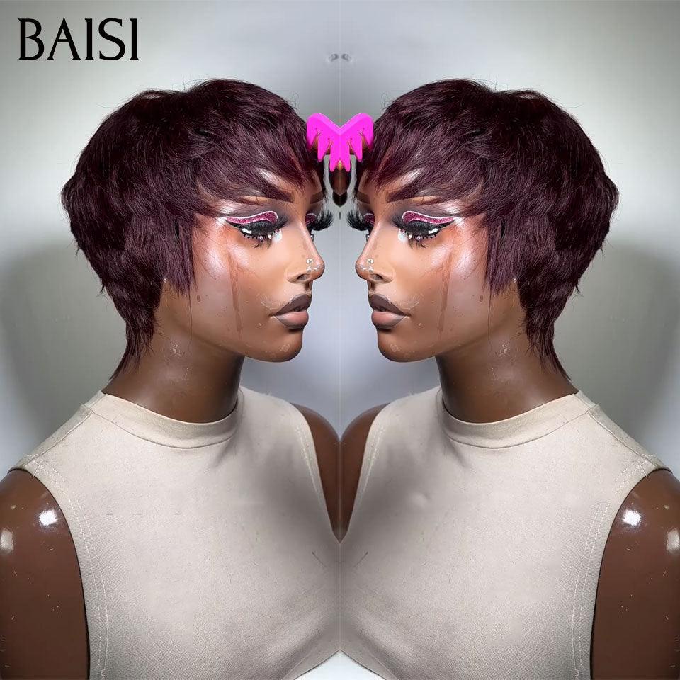 BAISI 3 Parrucche taglio pixie 79€ senza colla senza lace in Francia oppure 4 Parrucche in Francia 595€ Sconto con codice promo 100% capelli umani veri, codice: VIP400