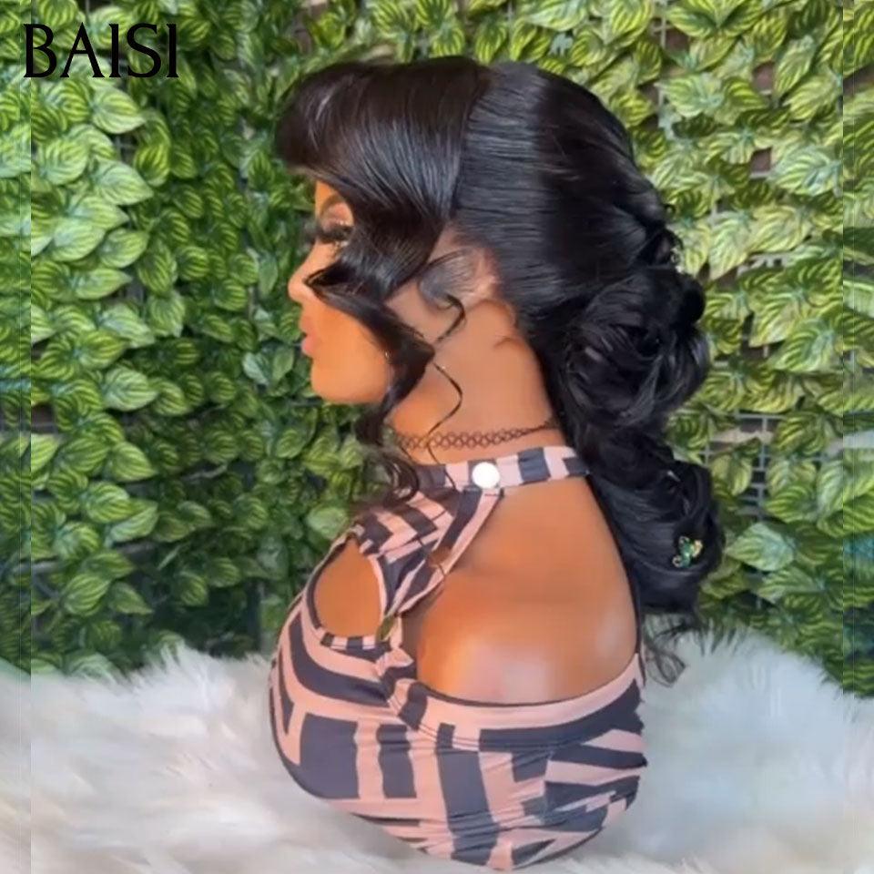BAISI Coiffure de luxe Hedy Perruques Mariage noir Prête à porter chignon et personalisation comme sur la vidéo 100% identique avec lace frontale événement spécial