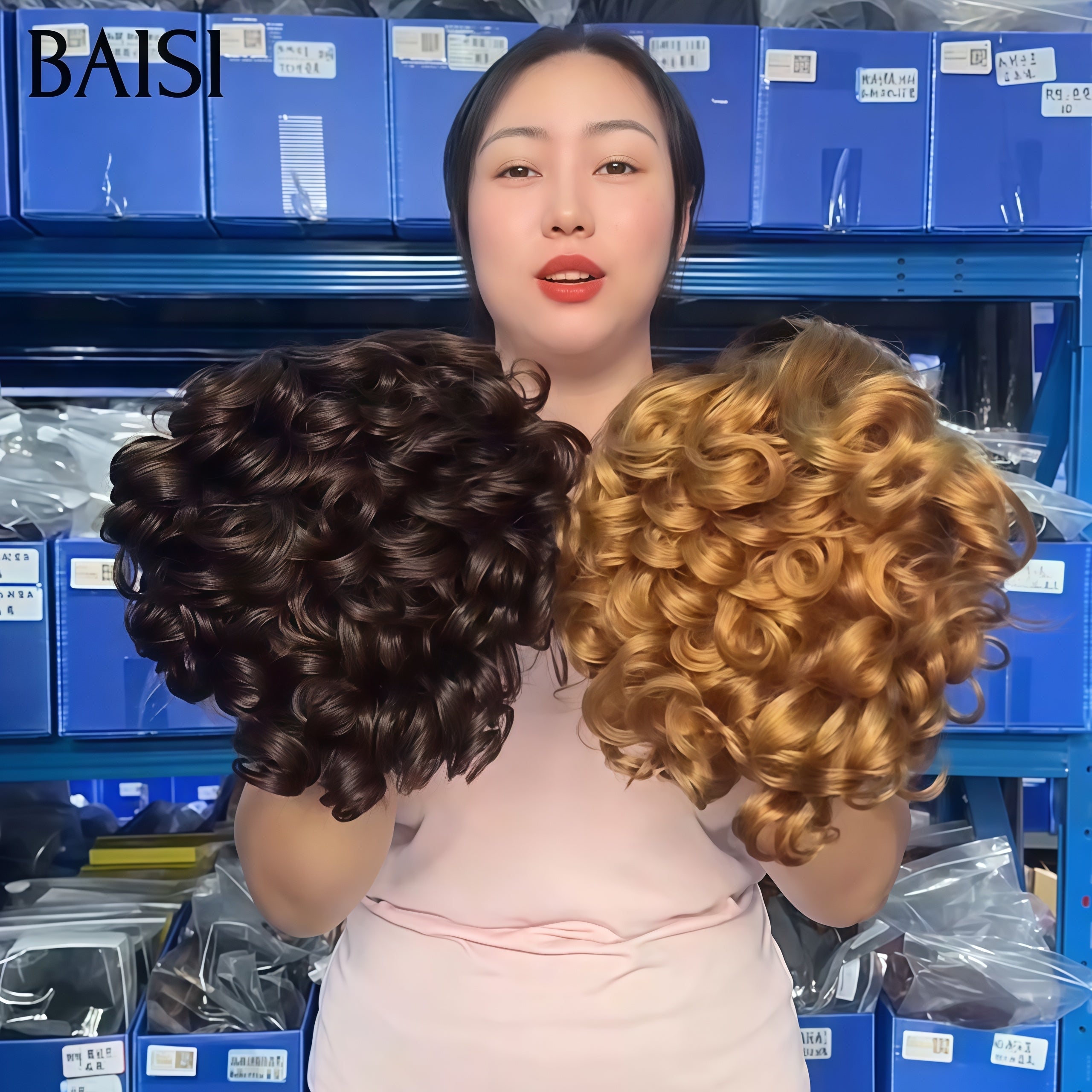 BAISI Ventes En Gros 2 perruques 100€ 13x4 pixie marron et pixie 4T30# 100% Cheveux Humains BS30