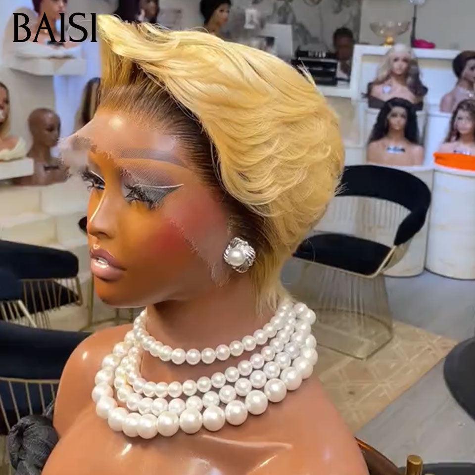 BAISI Pixie Finger Wave Wig small cut 13x4 Lace Frontal 6 inches €79 In 100% Human Hair BAISI20