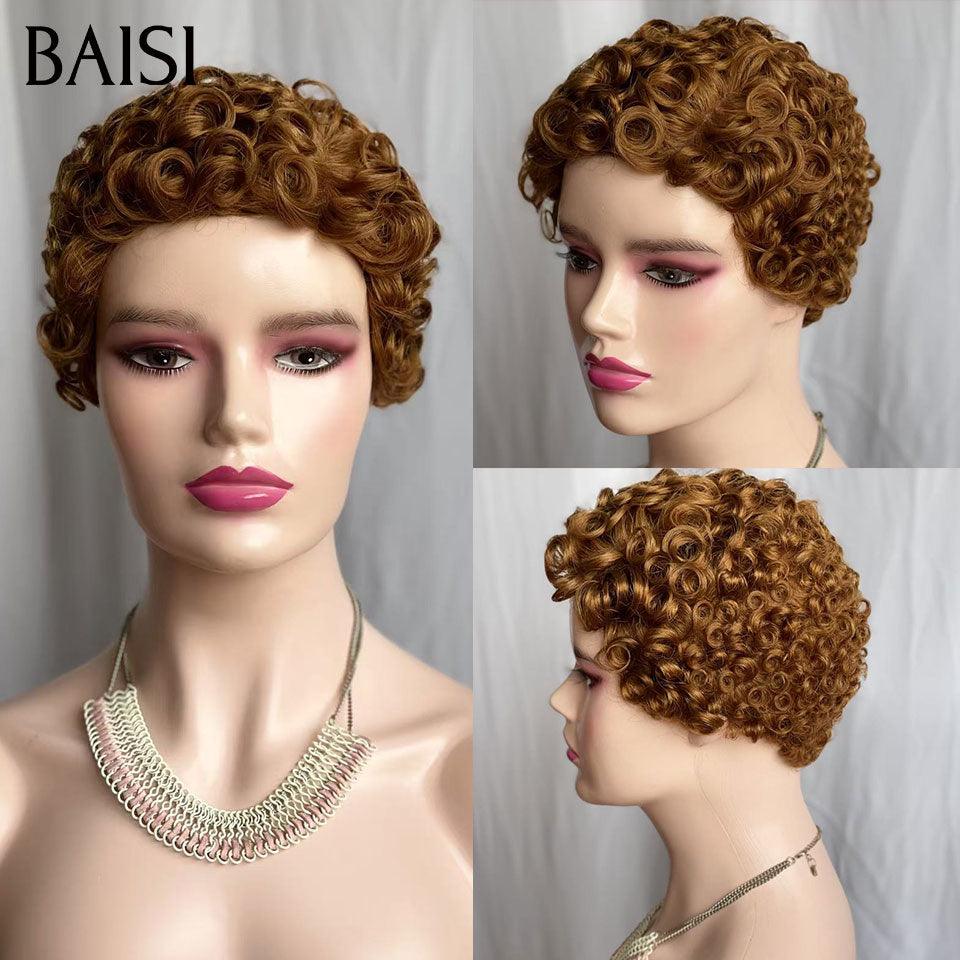 BAISI Perruques Chioma 2 Perruques 89€ pixie finger wave sans colle en Couleur 1B ou meil en 100% cheveux humains