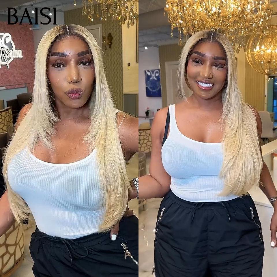 BAISI  3 Perruques 659€ pour revendre Lisse 26 pouces en couleur NOIR et 13X4 Lisse blonde 4#/613# 20 Pouces et 13X4 curly wave 20 pouces 300% densité en 100% vrais cheveux humains
