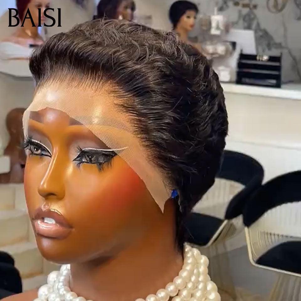 BAISI Pixie Finger Wave Wig small cut 13x4 Lace Frontal 6 inches €79 In 100% Human Hair BAISI20