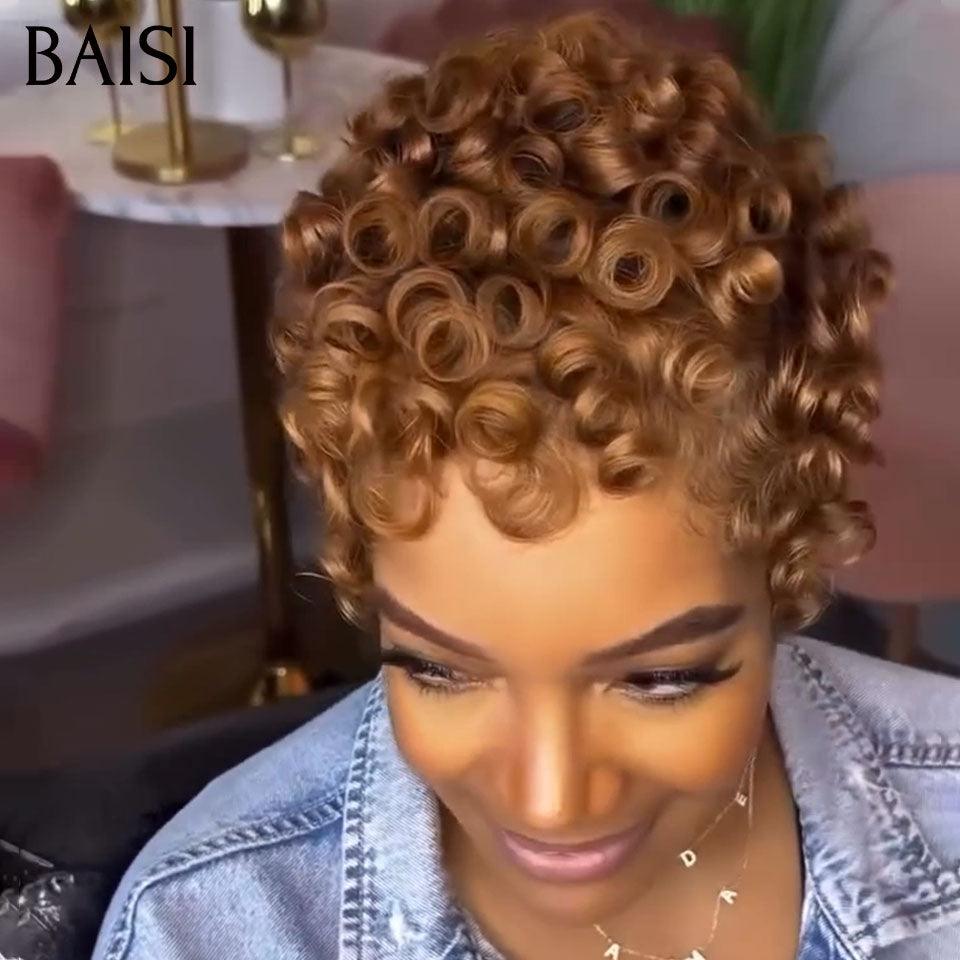 BAISI 3 Parrucche taglio pixie 79€ senza colla senza lace in Francia oppure 4 Parrucche in Francia 595€ Sconto con codice promo 100% capelli umani veri, codice: VIP400
