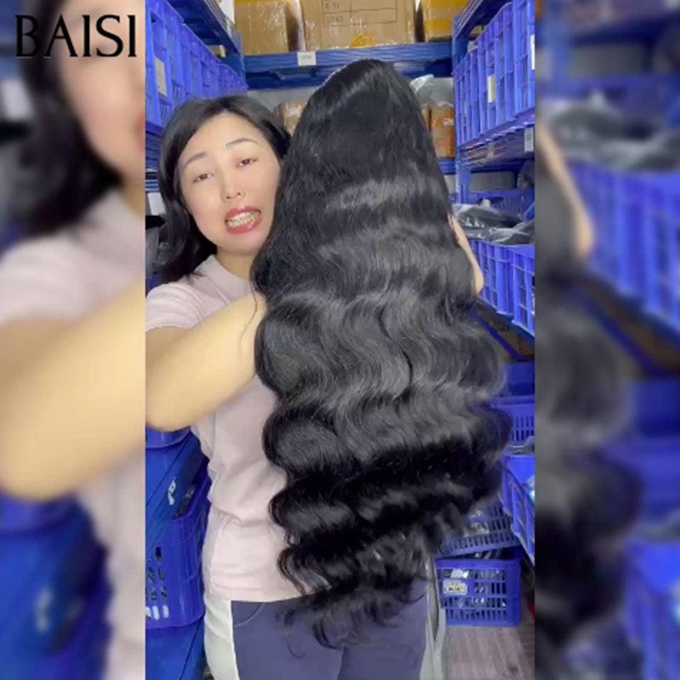 BAISI PERRUCCA 4X4 Body wave 26 Pollici o 13X4 Body wave 18 Pollici 1BT33# o MIELE CON FRANGIA REALIZZATA A MACCHINA 10POLLICE 70€ In 100% Capelli Umani