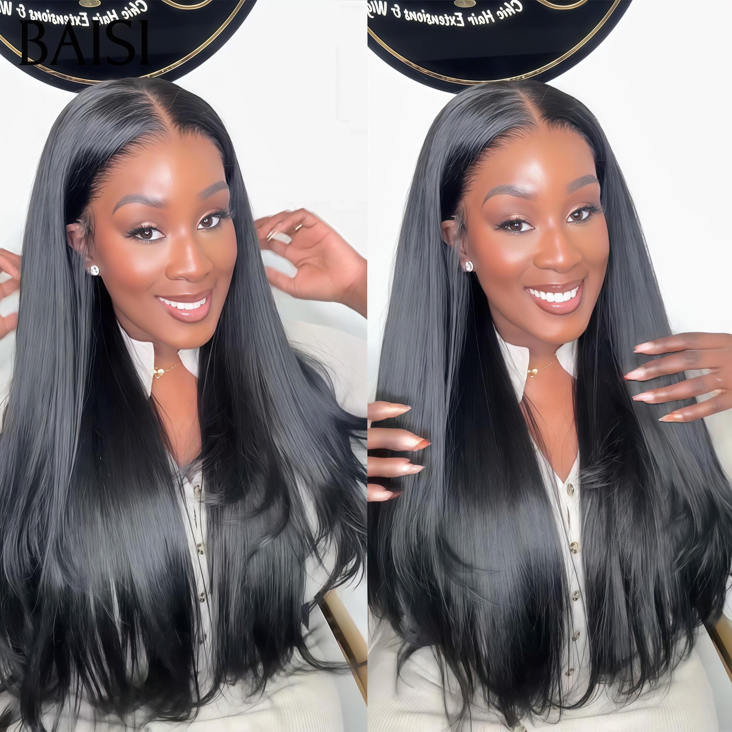 Peruca frontal BAISI lisa em 100% cabelo humano verdadeiro, metade do preço, 20 pouce, 99€ MP50
