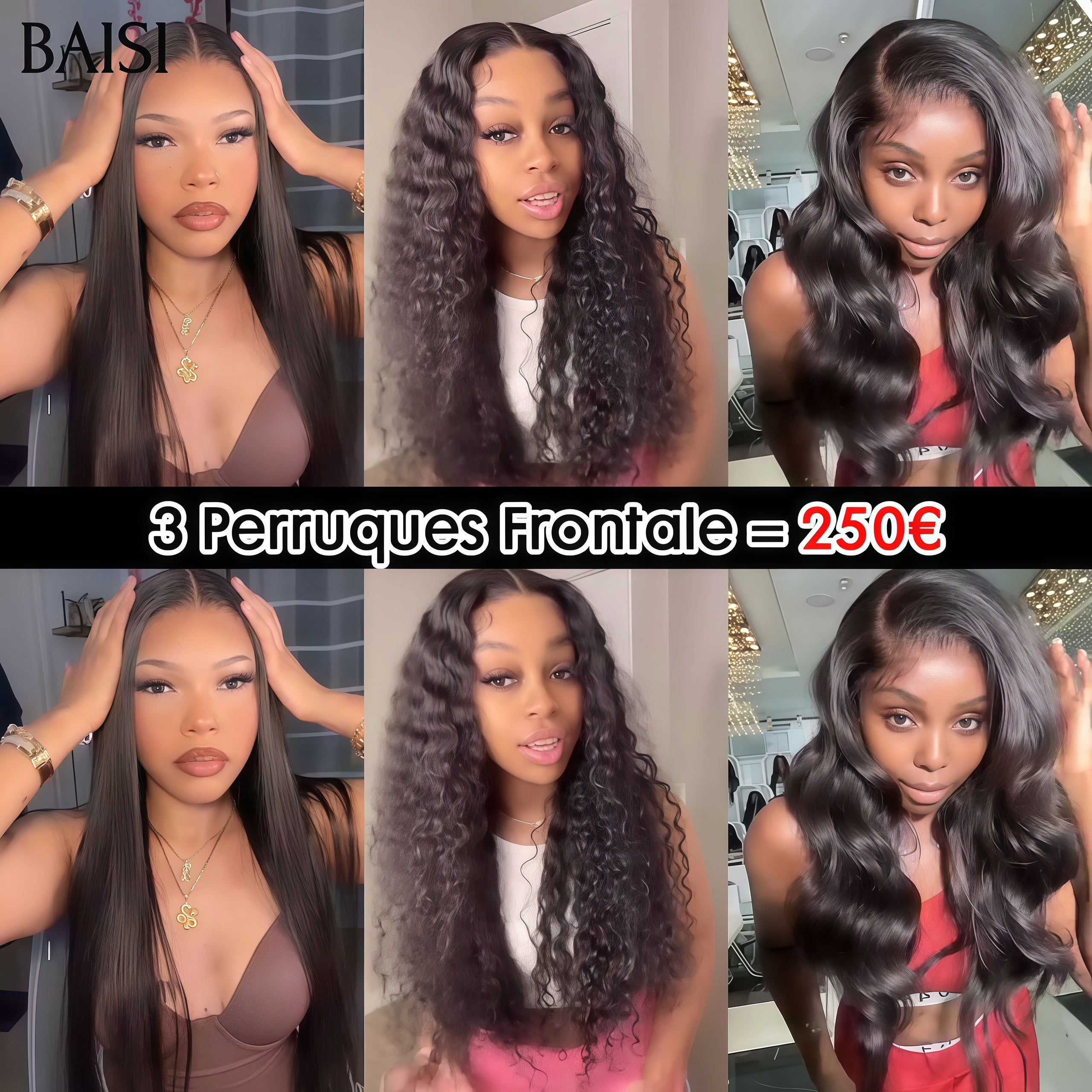 BAISI 3 Parrucche Frontale = 250€ 13X4 frontal 20 Pollici o vendita flash 2 parrucche in 100% capelli umani veri 159€