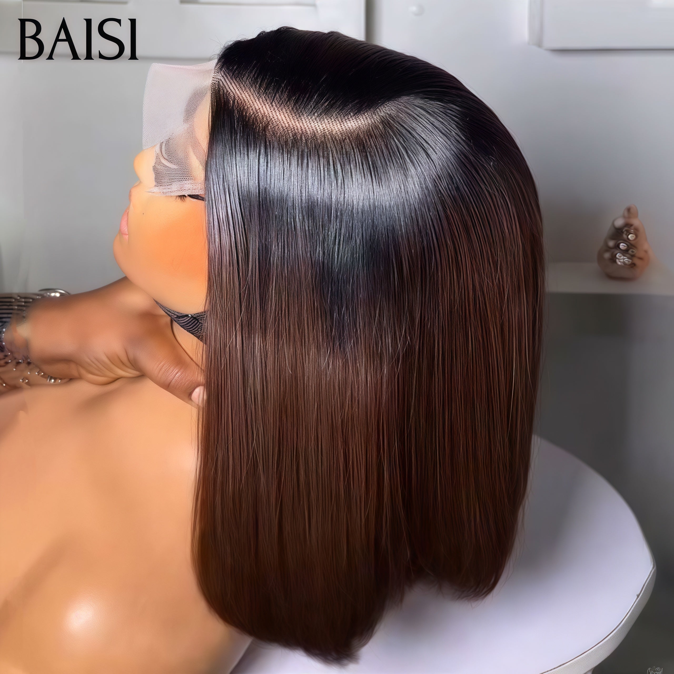 BAISI 4X4 lace closure Bob Lisse PROMOTION 79€ en couleur 1BT4# en 100% Cheveux Humains&nbsp;