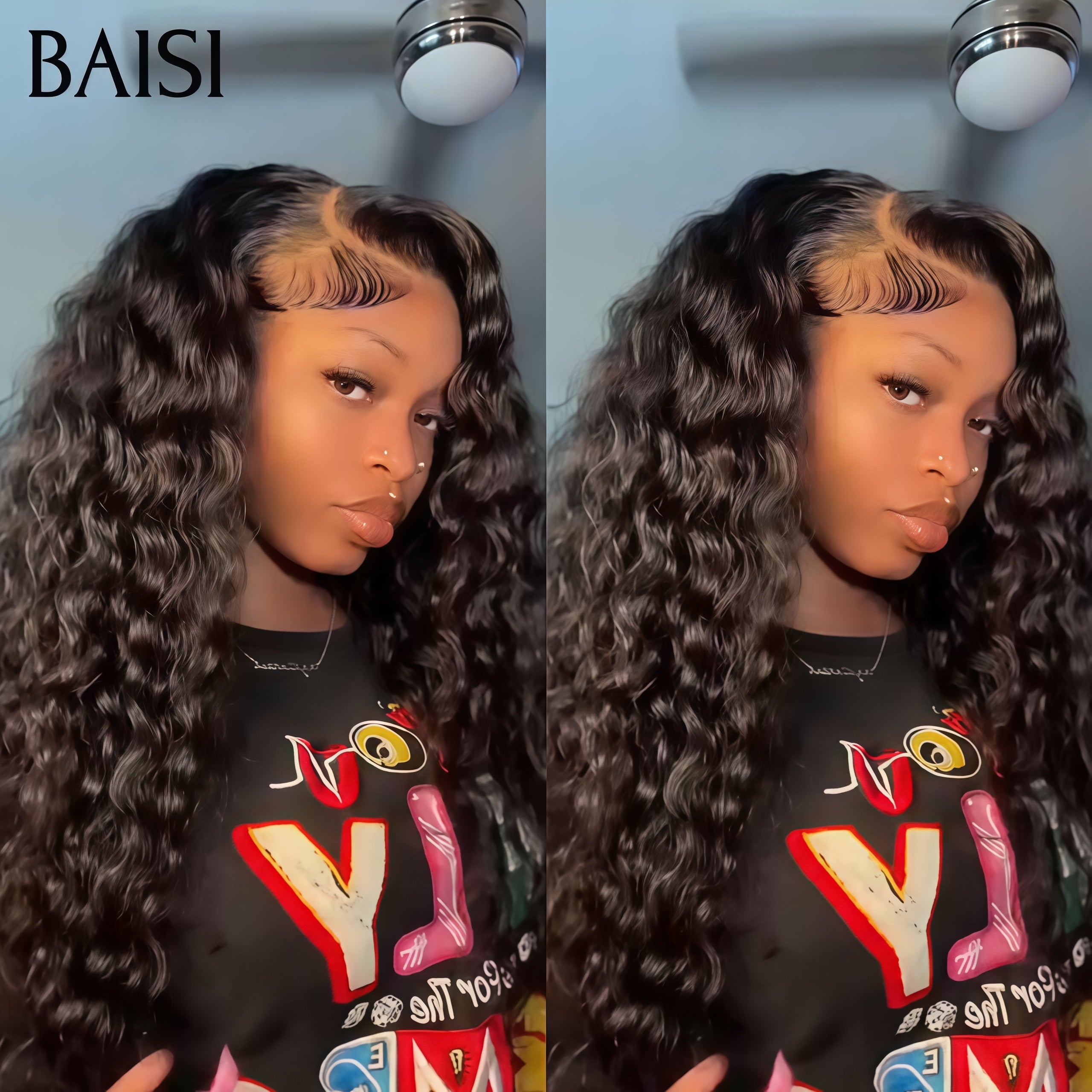 BAISI 13X4 Perruque lace frontal Deep Wave 200% densité  plus de 20 ans d' utilisations 100% Cheveux Humains
