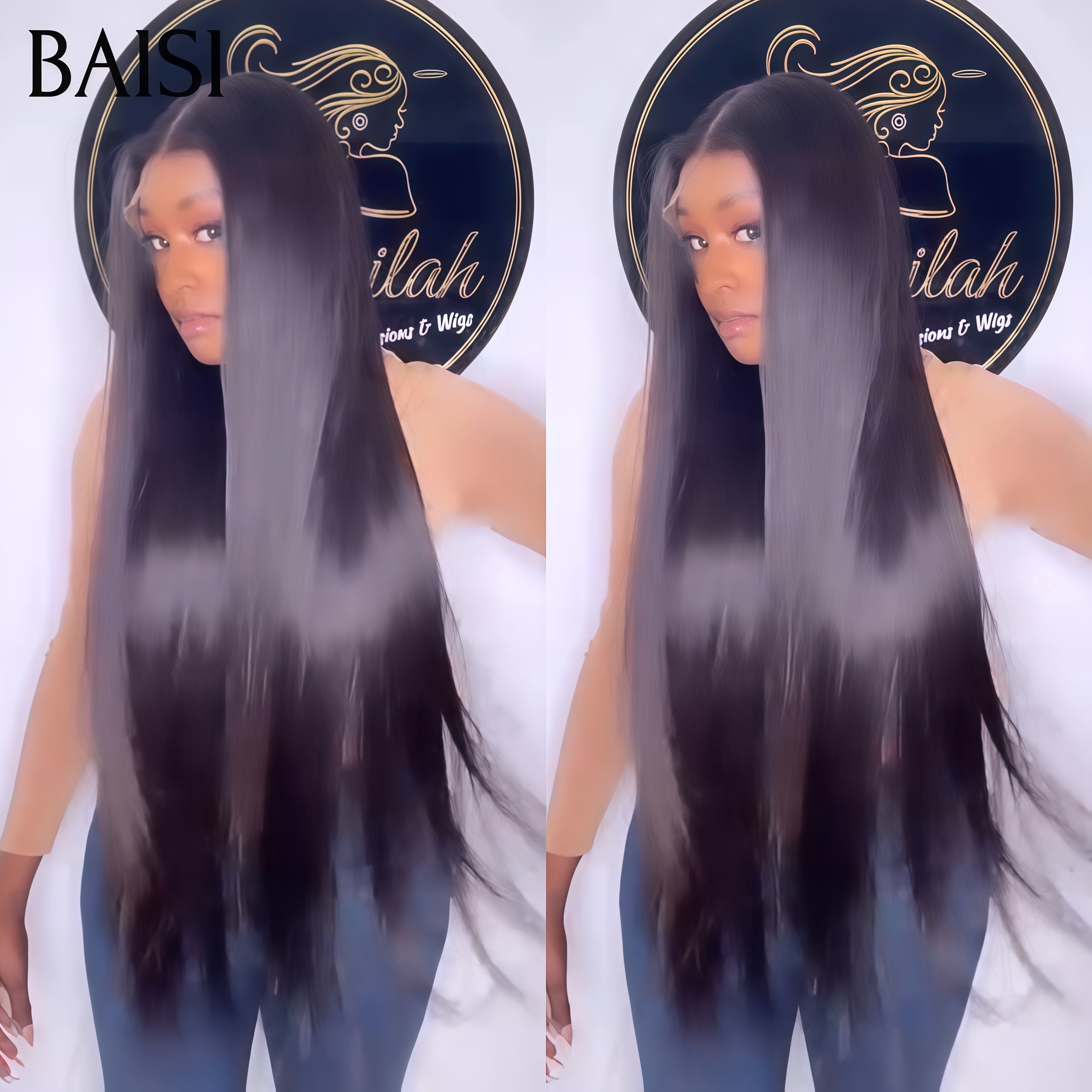 BAISI BLACK FRIDAY Bas Prix 120€ 13x4 Lace Frontal Perruque Lisse En Couleur NOIR En 100% Cheveux Humains