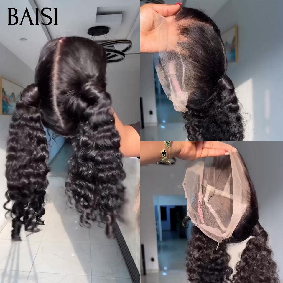 BAISI Perruque Full Lace 100% Cheveux Naturels Full Lace  Perruque de luxe haute de gamme plus de 10 ans d' utilisation deep wave 100% Cheveux Humains