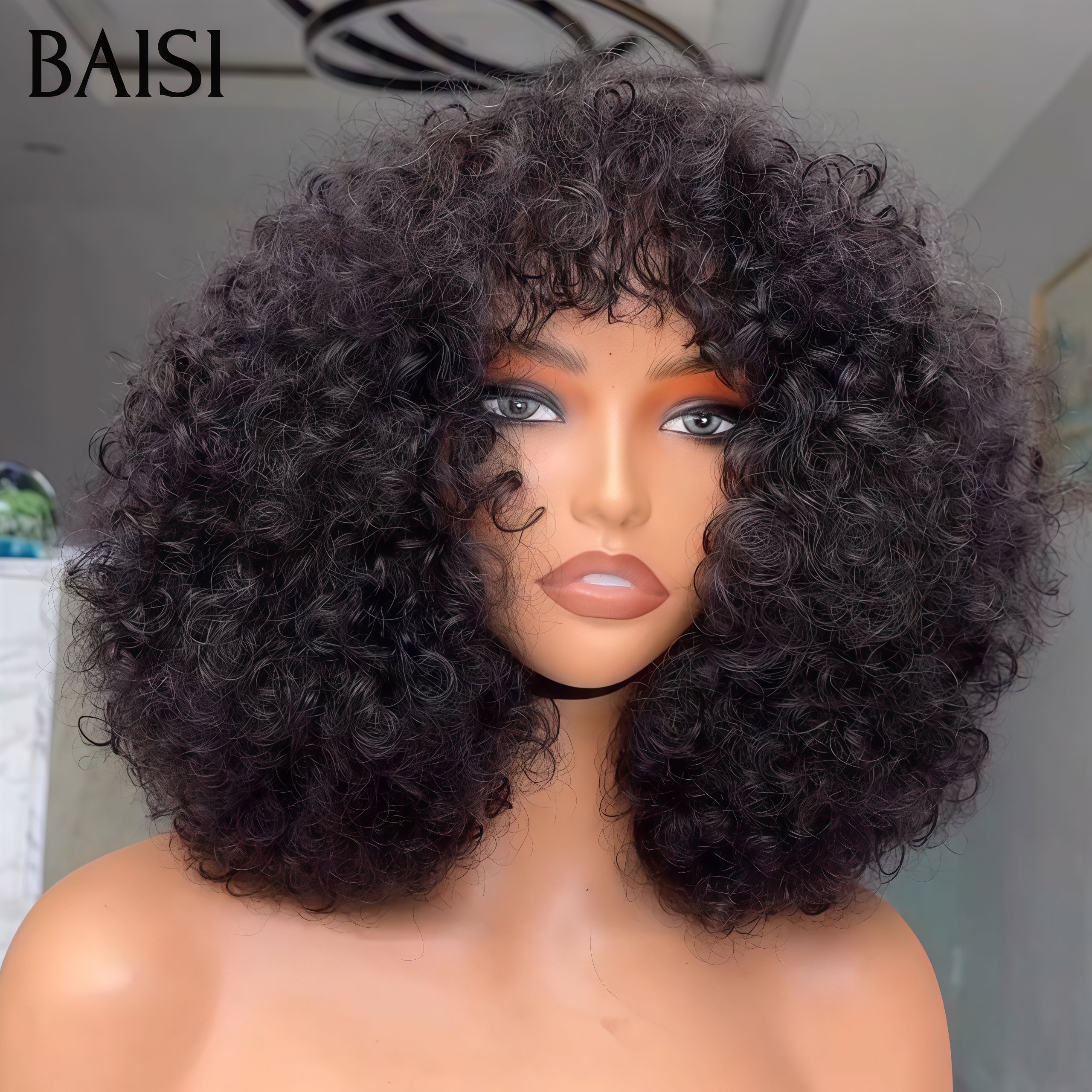 BAISI Perruque Bob water wave avec Frange BLACK FRIDAY PROMO BAS Prix 91€ En 100% Vrais Cheveux Humains