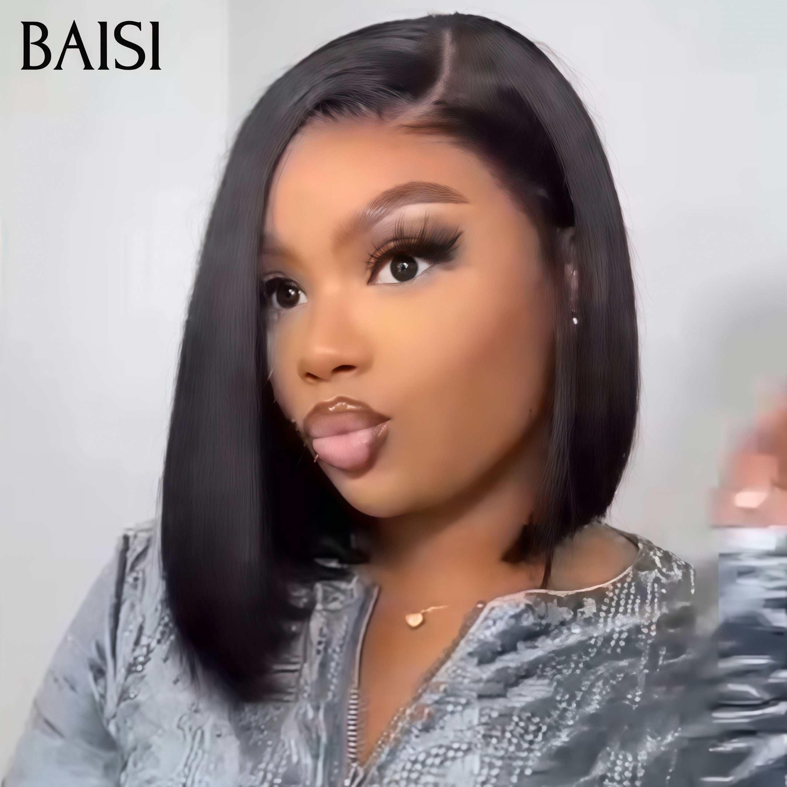 BAISI Achetez 2 perruques minimum au prix d'usine fournisseur Perruque 13X4 BOB  Lisse Tout Rouge Bordeaux ou NOIR 100% Cheveux Humains (Pas Besoin de Code)