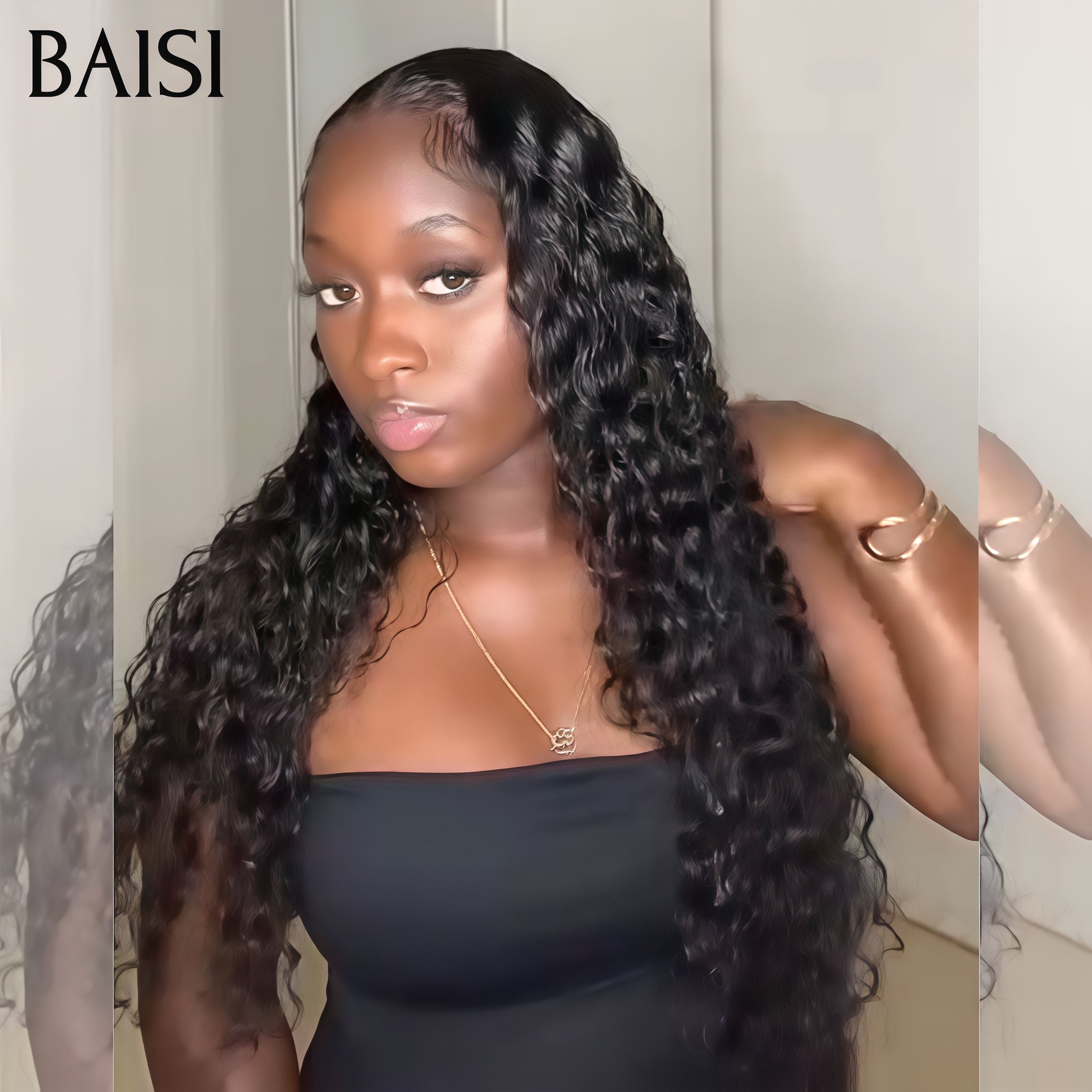 BAISI Perruque 13x4 Lace Front Perruques Curly wave 24 pouces 139€en 100% Cheveux Humains