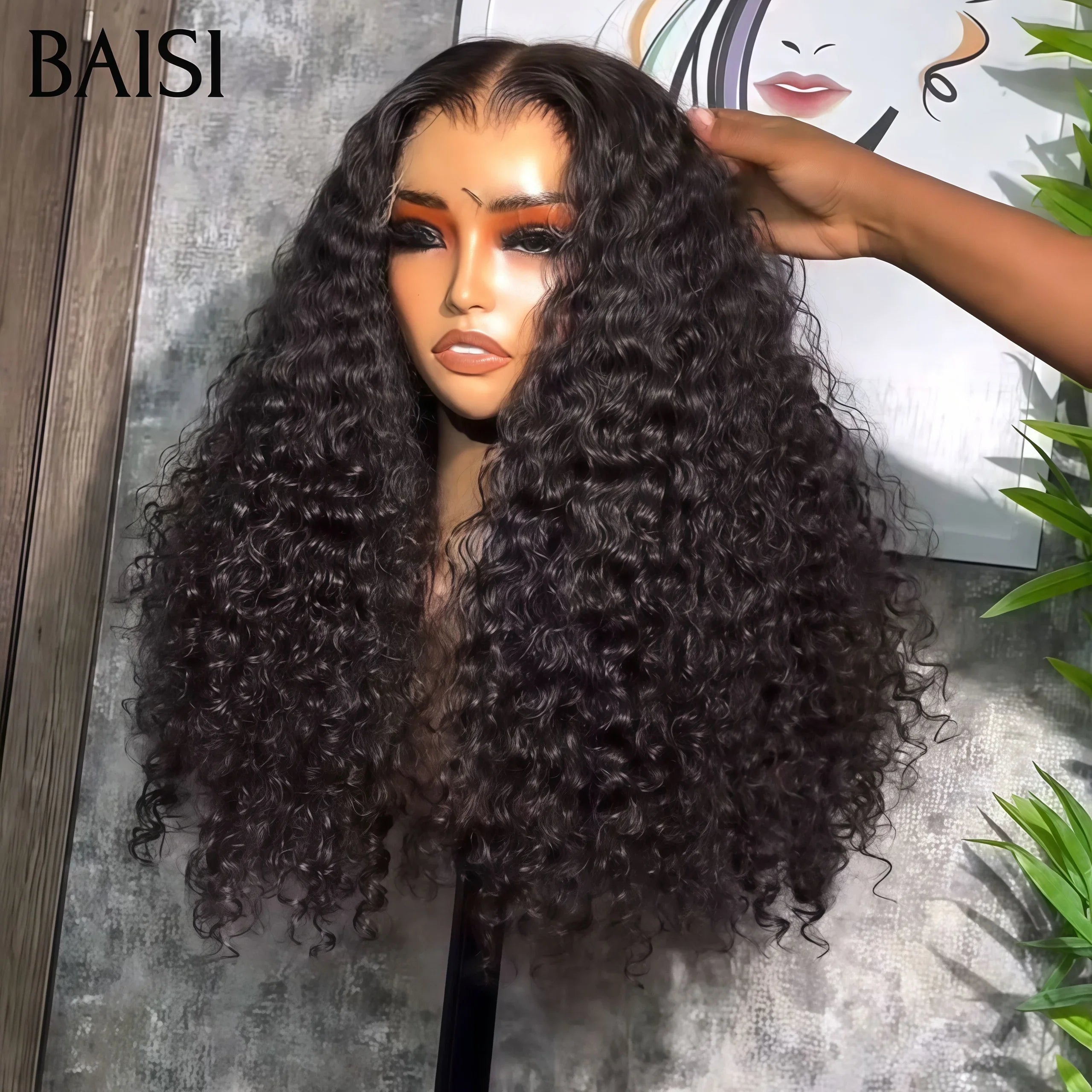 BAISI Achetez 2 perruques minimum au prix d'usine fournisseur 13X4 lace frontal curly wave 20Pouces 89€ ou 5X5 Perruque personnalisée bouclé Marron #2T30# En 100% Cheveux Humains (Pas Besoin de Code)