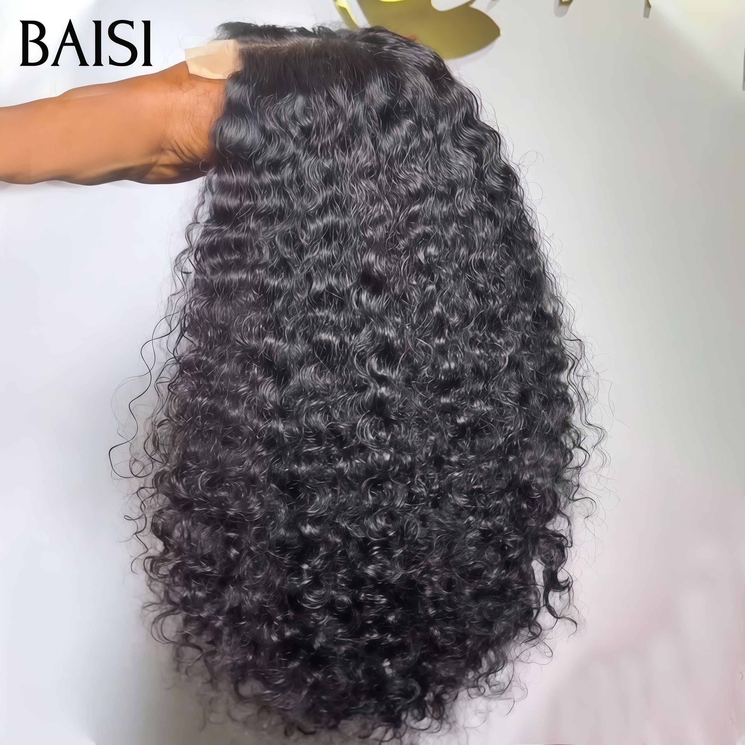 BAISI  4x4 lace closure water wave Bob 14 Pouces 100€ ou Perruque Bouclée Deep Wave avec Frange 12 Pouces en Couleur  #4T#27 en 100% Cheveux Humains