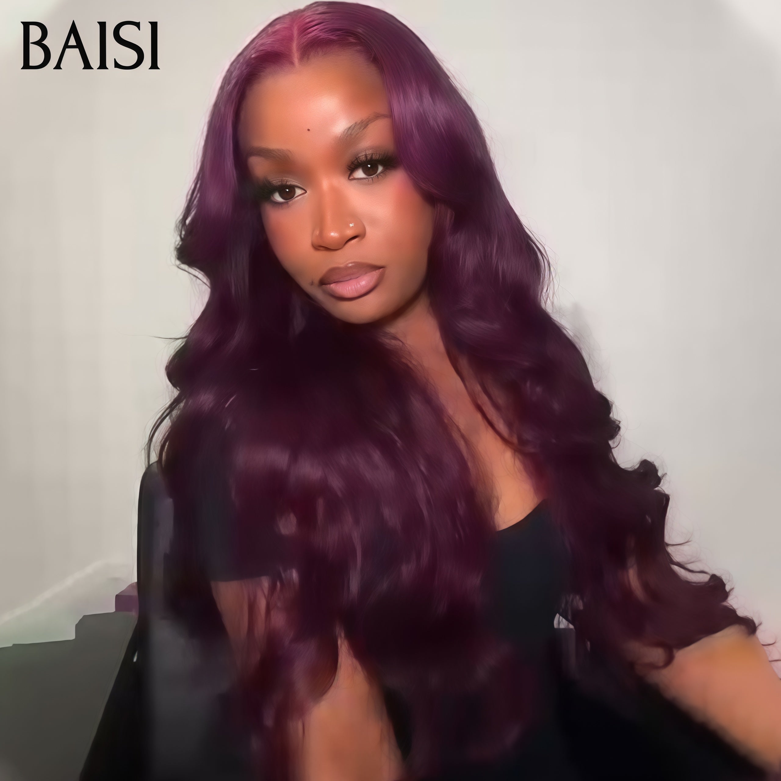 BAISI 13X4 lace Perruque Body Wave Rouge Bordeaux 20 pouce 139€ en 100% Cheveux Humains