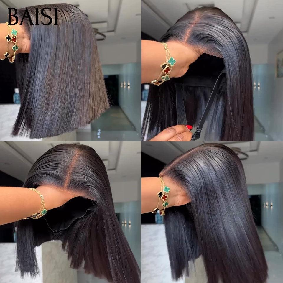 BAISI Parrucca Afro riccia ondulata con frangia 12 pollici colore marrone 4# o 13X4 lace di lusso 10 pollici 109€ In 100% veri capelli umani Codice: BS120