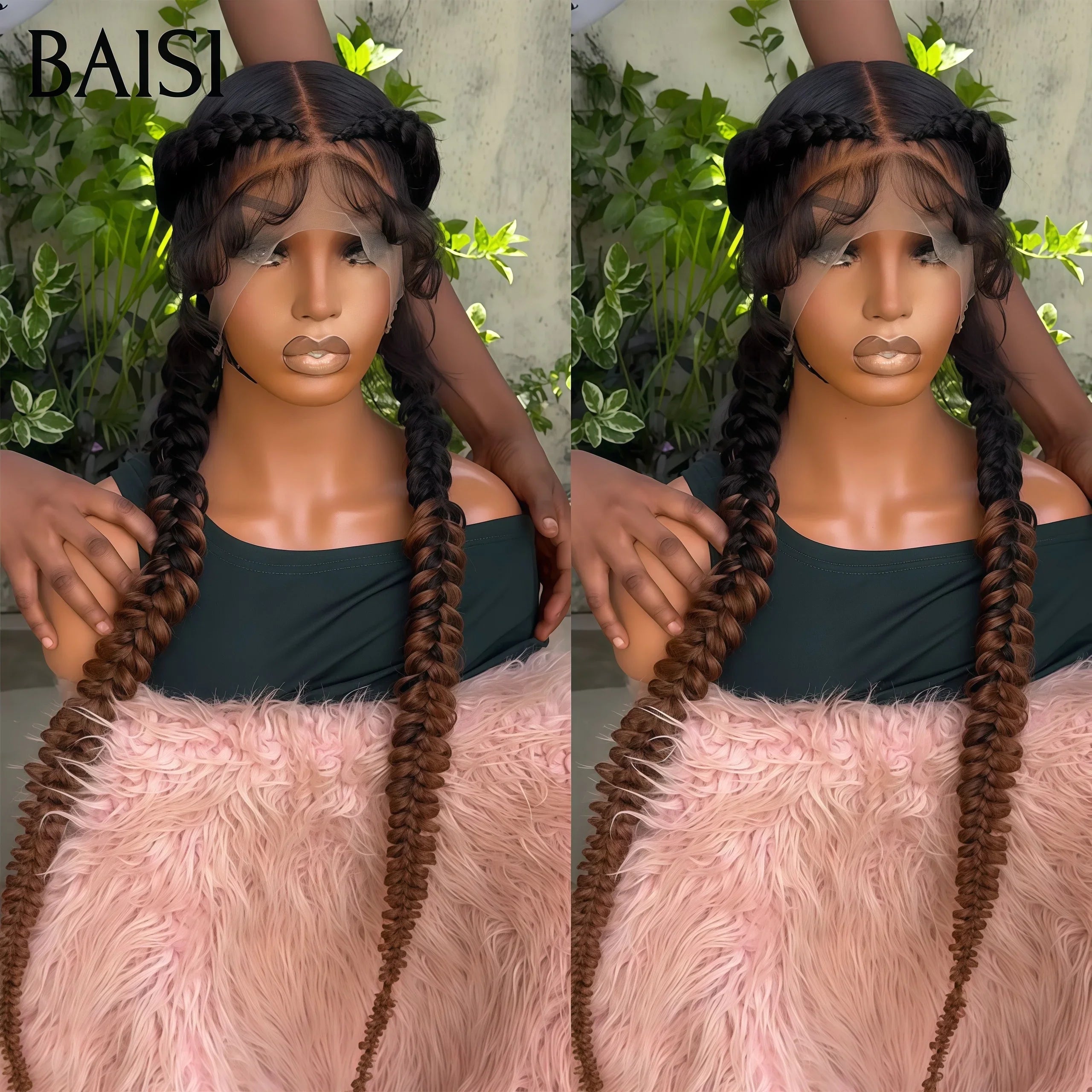 BAISI Perruque Full Lace 179€ 100% Cheveux Naturels perruque Petite natte Coiffure Chignion 100% Comme la video 100% cheveux humains FR40