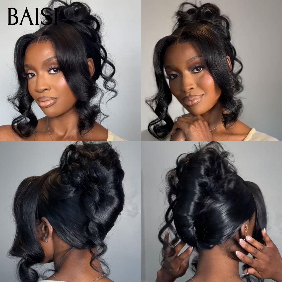BAISI Perruques Mariage Coiffure de luxe Prête à porter chignon et personalisation comme sur la vidéo 100% identique frontale pour mariage ou événement spécial BS65