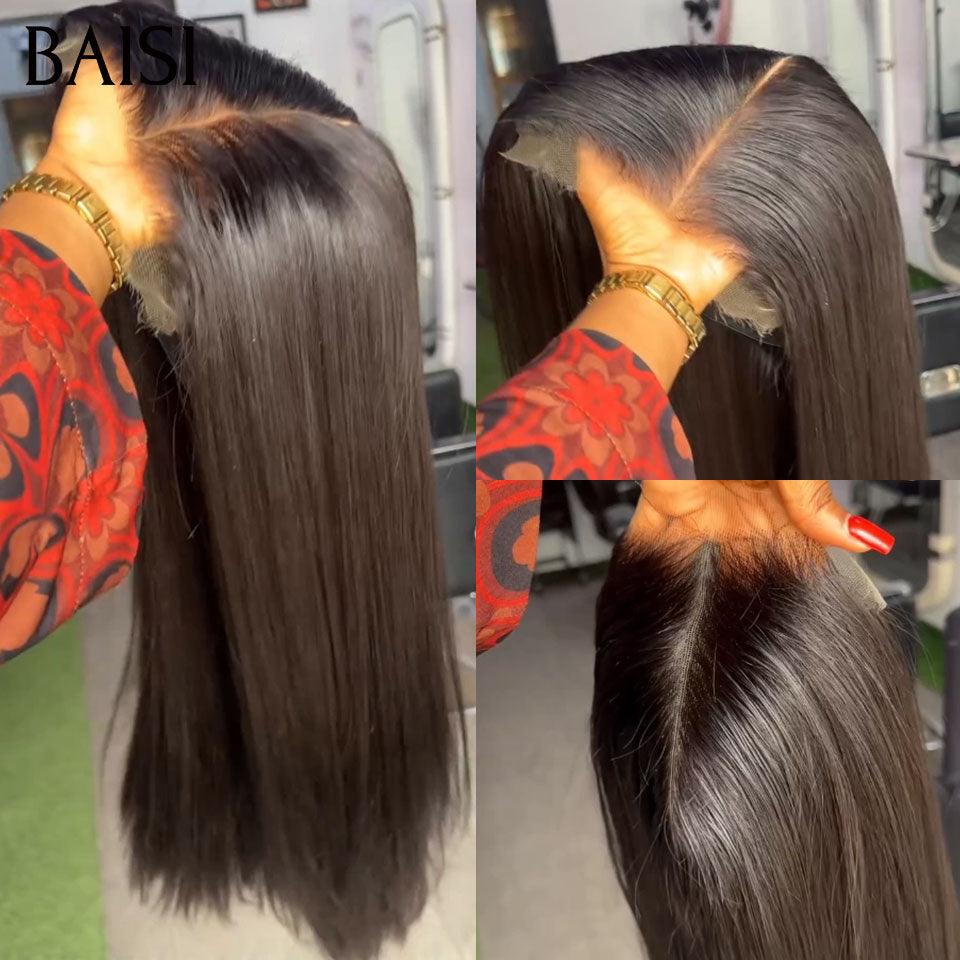BAISI PROMO DE BLACK FRIDAY 4x4 Closure Peruca em cabelo humano para mulheres negras
