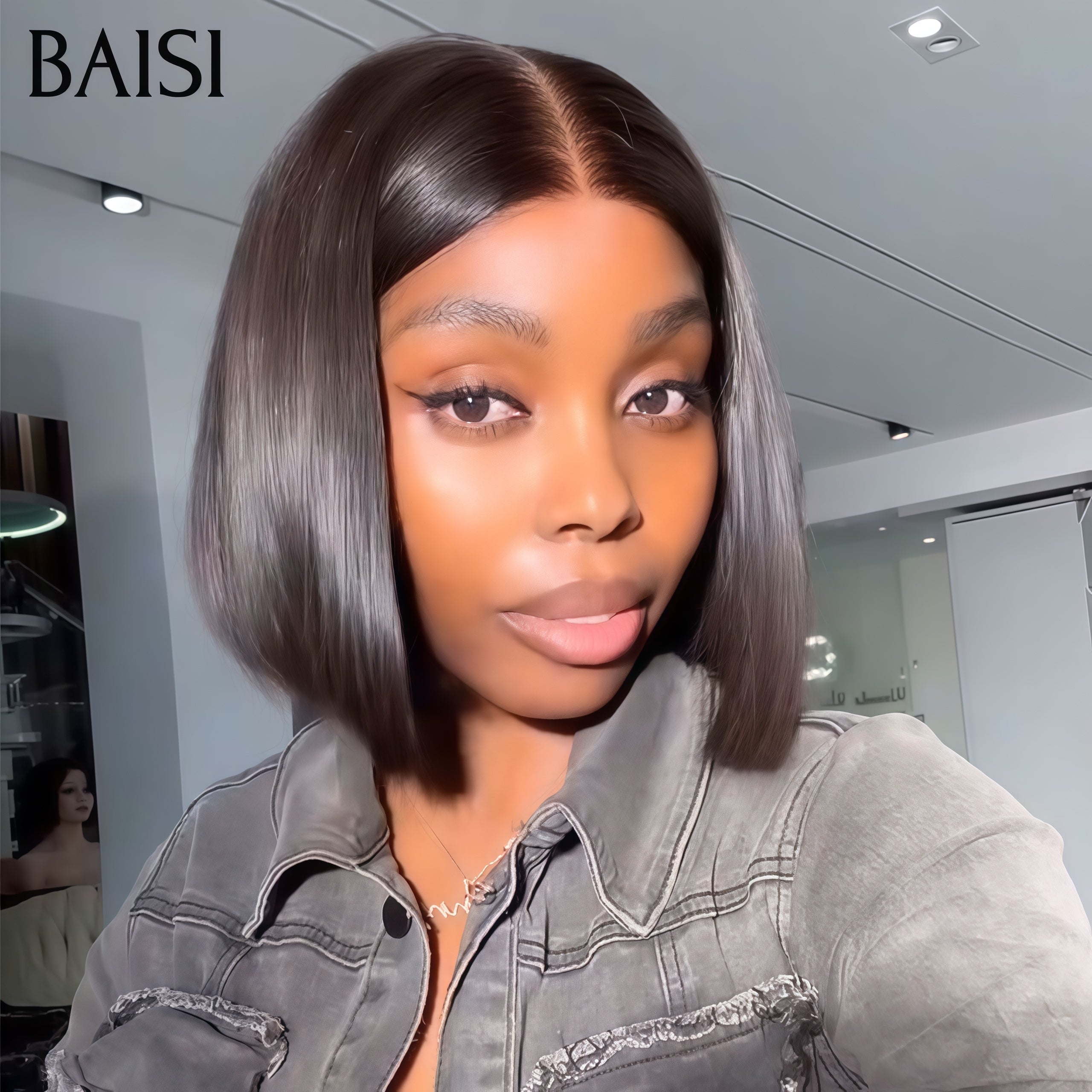 BAISI HAIR FR 4X4 fecho em renda 8 pouces bob liso 69€ ou 4 perucas a preço de fábrica super acessível 200€