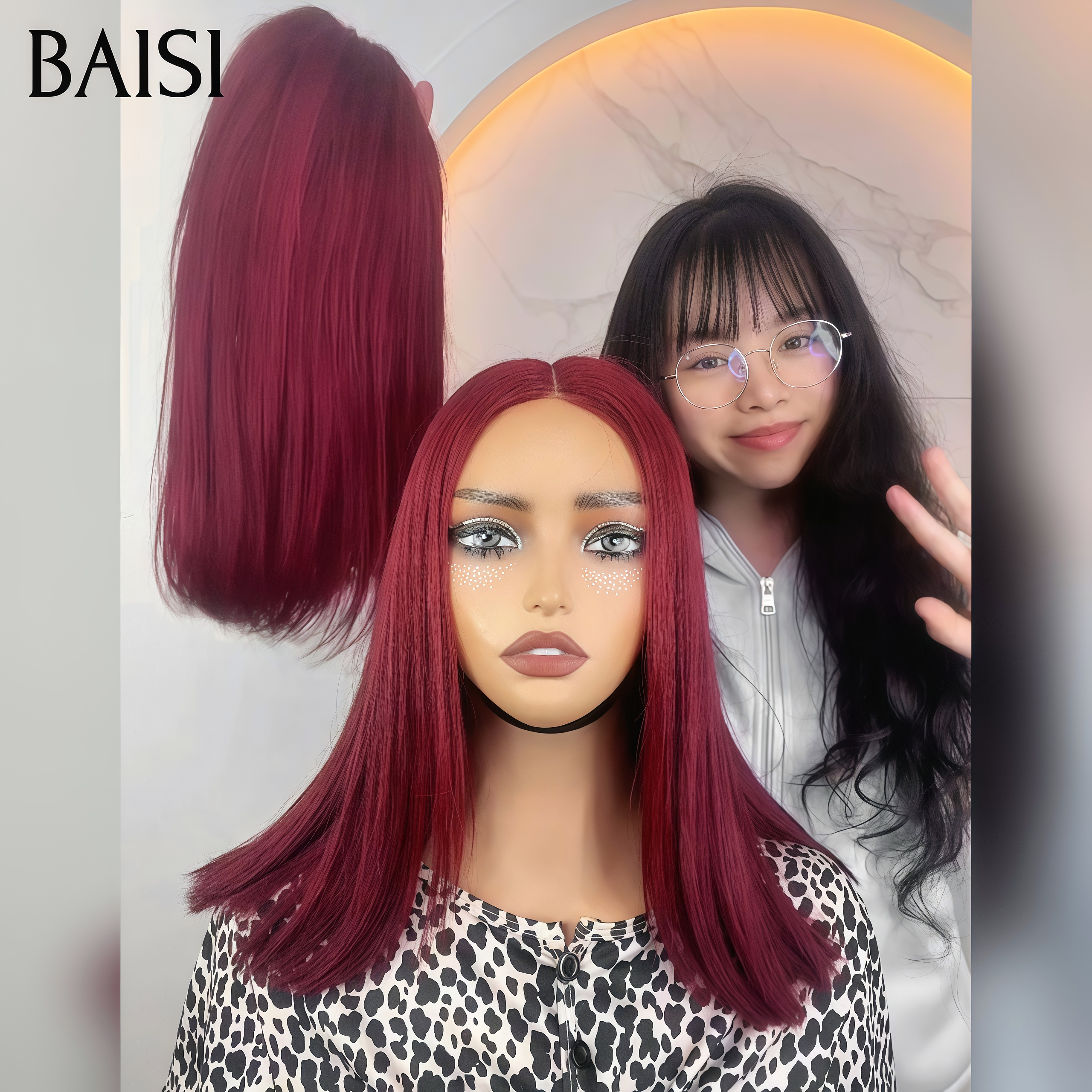 BAISI 13x4 lace Perruque Lisse 10 Pouces 65€ En Bordeaux  99J# en 100% Raw Hair ou 85€ Vietnam Hair