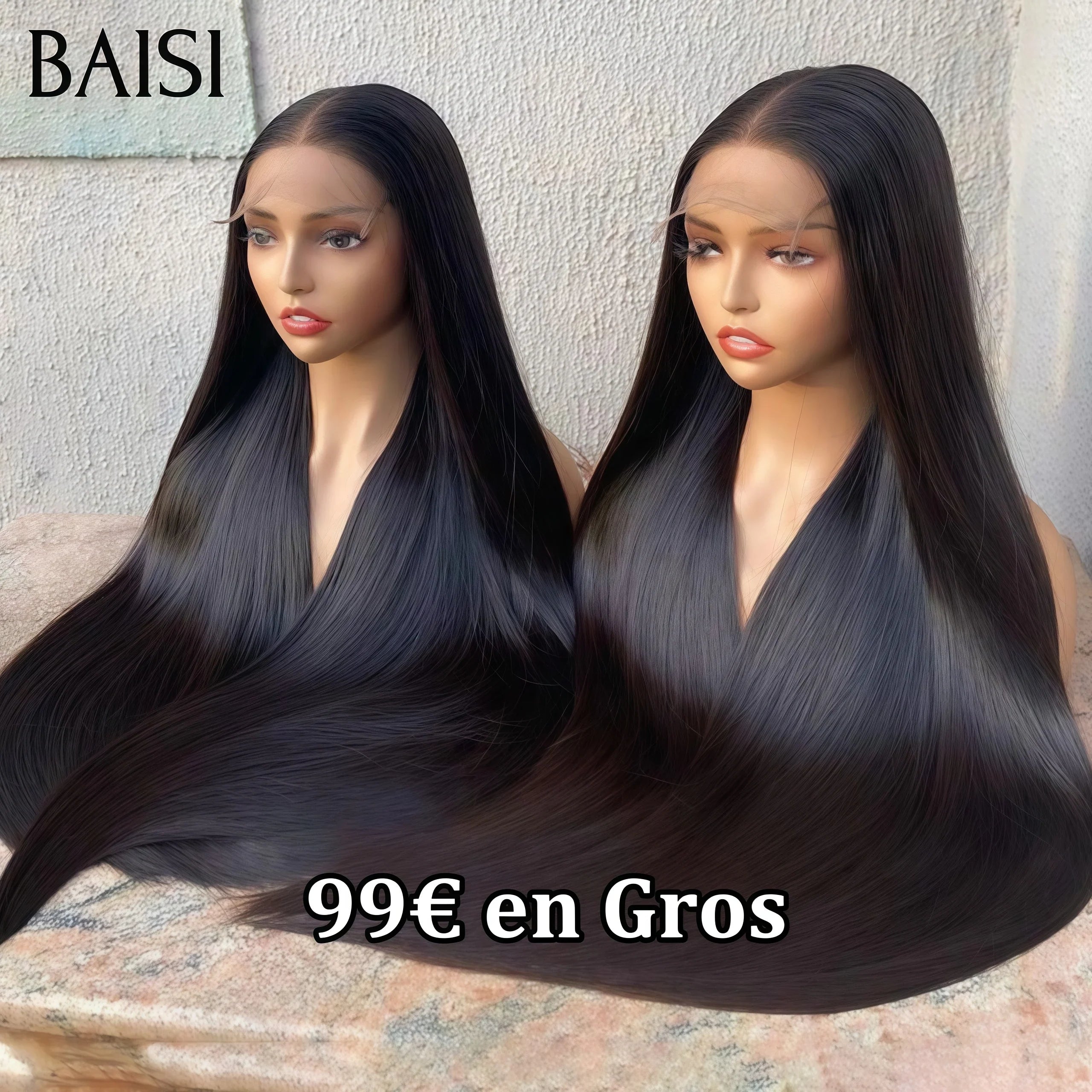 BAISI Achetez 2 perruques minimum au prix d'usine fournisseur 4x4 Closure Perruque Lisse  En 100% Cheveux Humains En Cheveux Indians Brésiliens De Bonne Qualité  (Pas besoins de code)