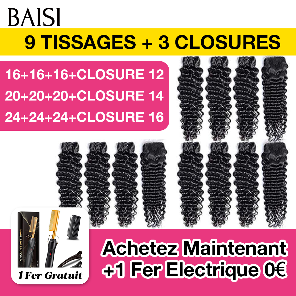 BAISI NEUF TISSAGES PLUS TROIS CLOSURES FOUNISSEUR DE TISSAGES POUR REVENDRE
