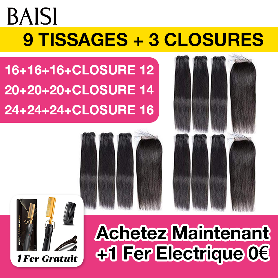 BAISI NEUF TISSAGES PLUS TROIS CLOSURES FOUNISSEUR DE TISSAGES POUR REVENDRE