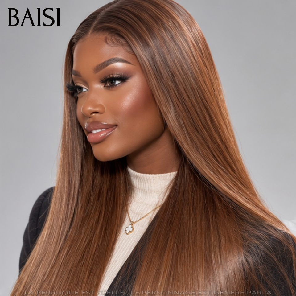 BAISI 13x4 lace frontal Perruque Grande Promo 18 pouces 119€ Lisse raw hair produit  en couleur Marron ou 18 pouces Vietnam Hair en 100% Cheveux Humains