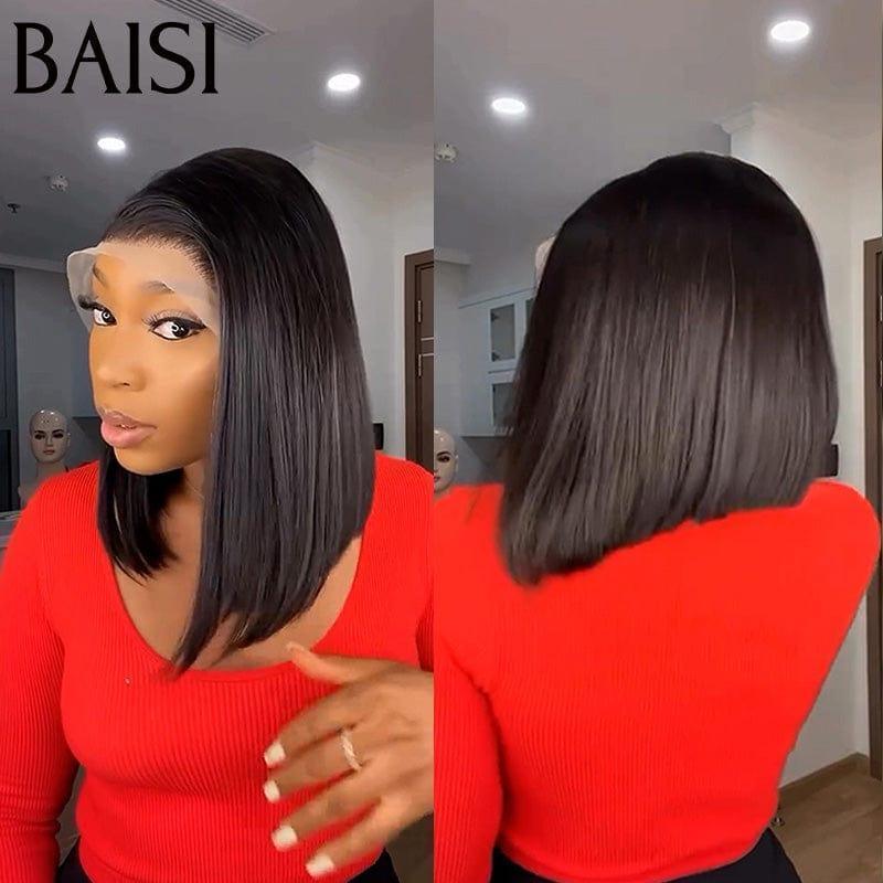 BAISI 15A SDD BONE STRAIGHT 300% densidade 100% Cabelo do Vietname 13X4 Perucas de Luxo Liso bob A1 Feitas com cabelo double drawn