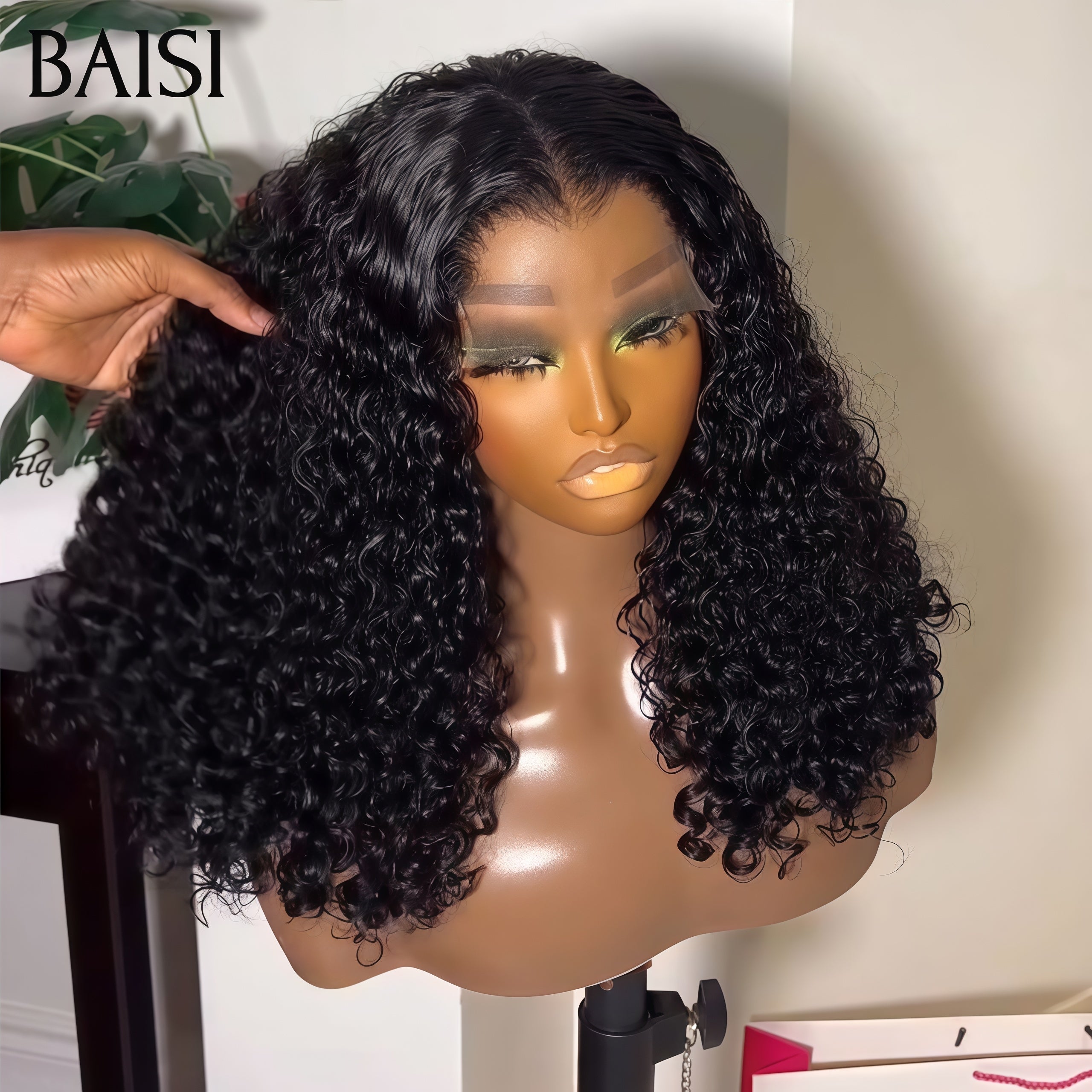 BAISI 4x4 Closure Perruque Curly Bouclée Frisée 14 pouce 129€ Volume de 300%  en 100% Cheveux Humains